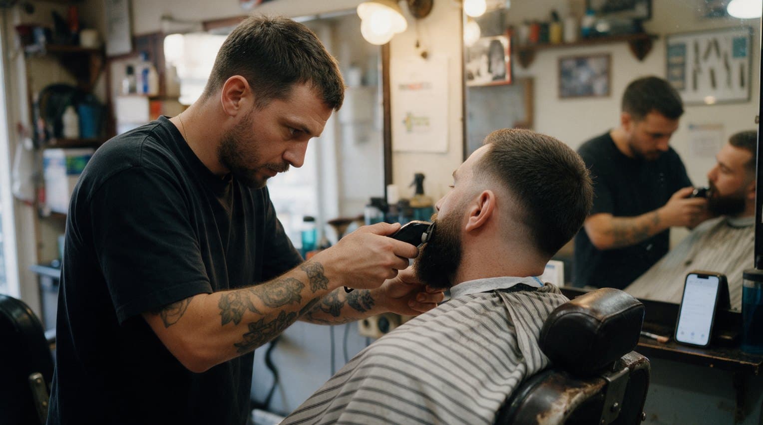 Barbier au travail